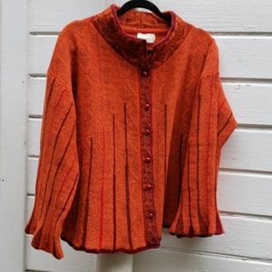 Designer Orange Cardigan Jacket